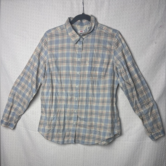 Levi's Other - Levi's Blue and Cream‎ Checkered Shirt
